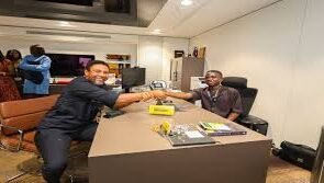 Karl Olutokun Toriola and Spelling Bee Champion Ikenna