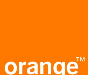The logo of Orange, the French telecommunication company.