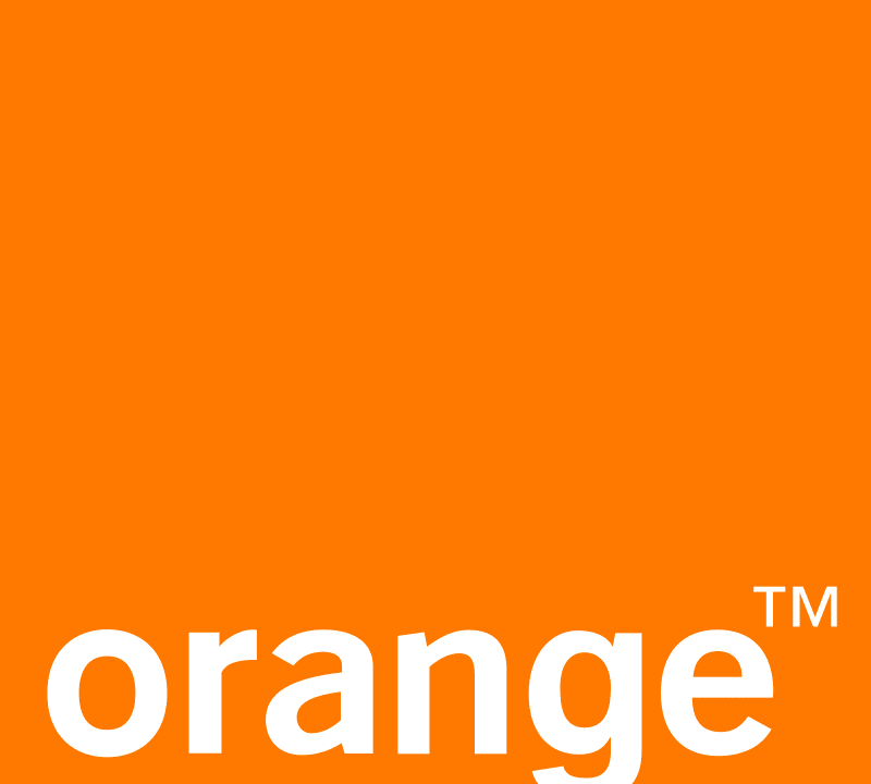 The logo of Orange, the French telecommunication company.