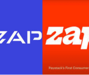 Zap Africa's logo and Paystack's Zap logo