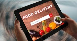 An image of a tab displaying food delivery