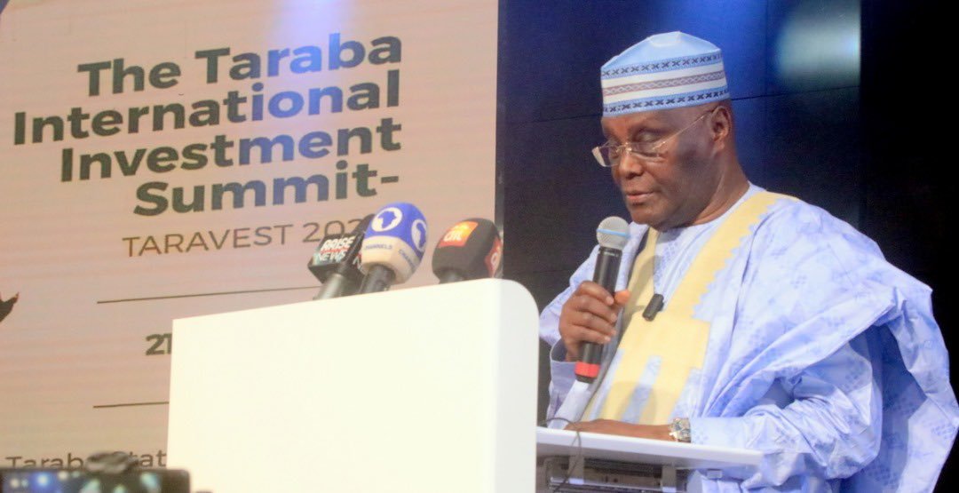 An image of Atiku Abubakar at the Taraba Investment Summit 