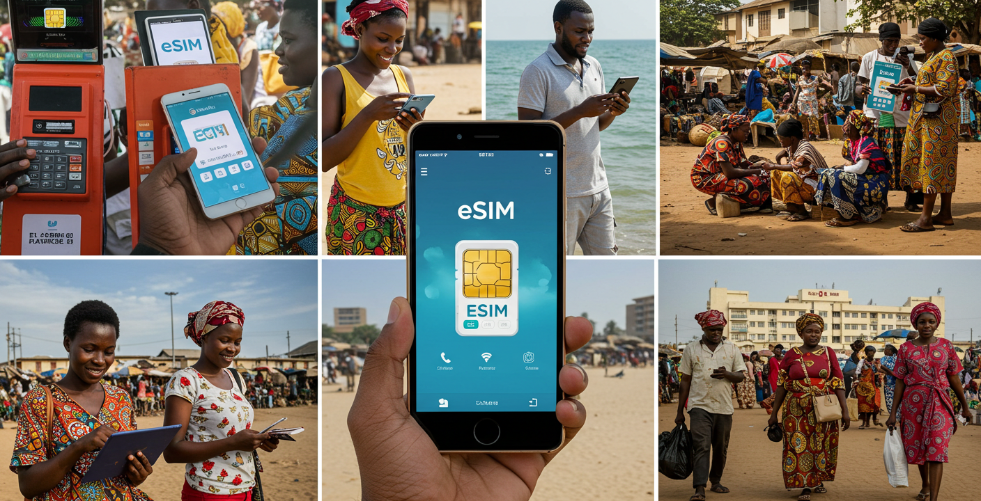An image displaying Africans using an eSim.