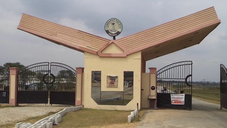 An image of the entrance of the University of Uyo