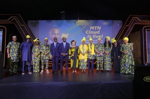 An image of MTN staff and Lagos government representatives at the data center in Lagos