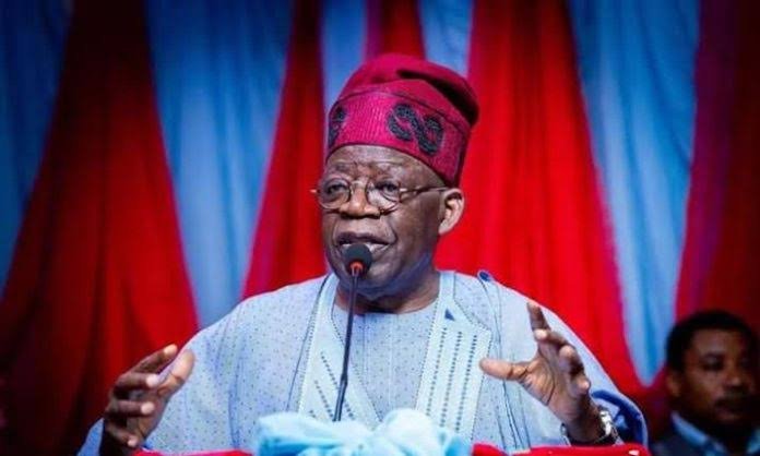 An image of Nigeria President Tinubu declaring the telecom tax levy