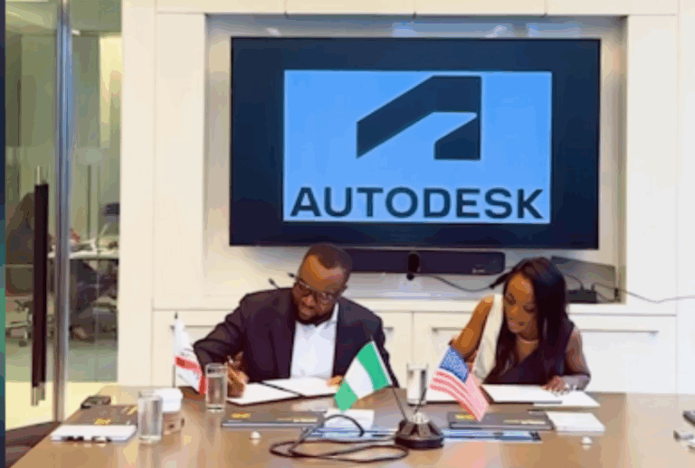 Bosun Tijani at the Autodesk MOU