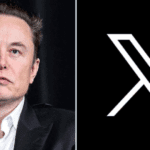 Elon Musk and the logo of X